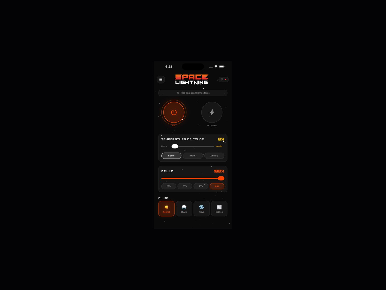 SpaceLightning — App móvil para focos LED automotrices